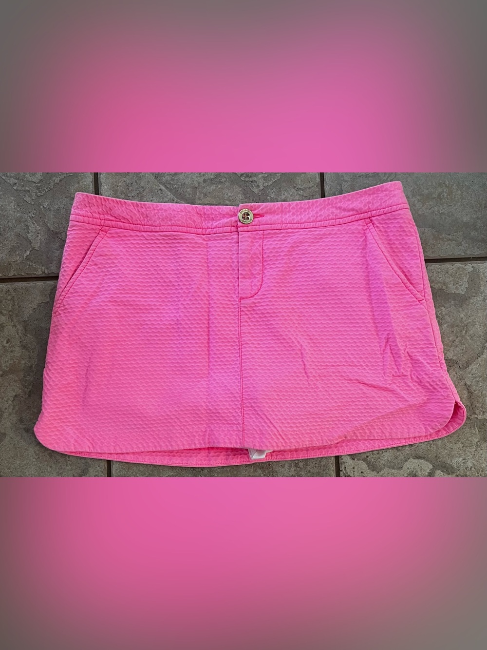 Lilly Pulitzer Hot‎ Pink Waffle Texture Skort